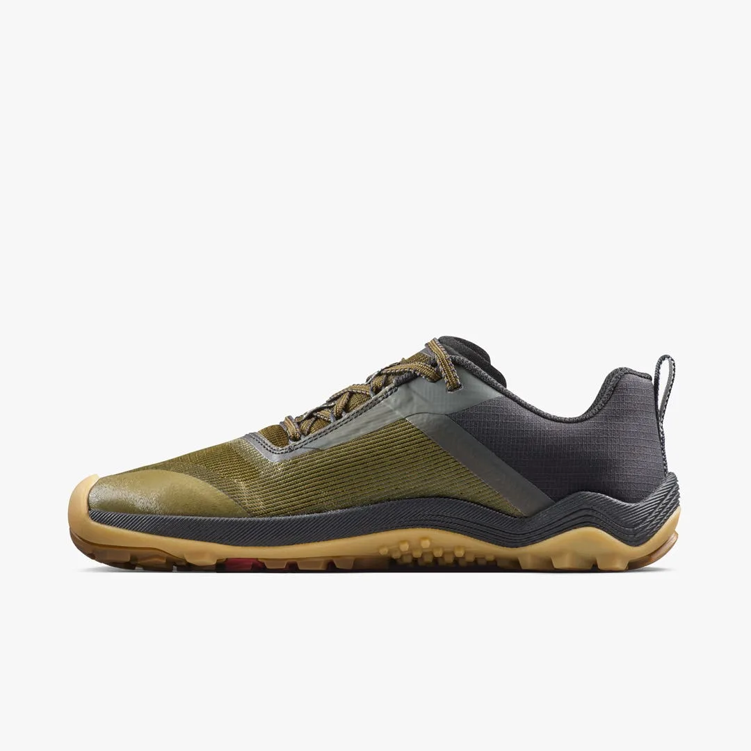 Кроссовки Vivobarefoot Primus Trail Flow — мужская модель, тёмно-оливковый с каучуковой подошвой, фото 3