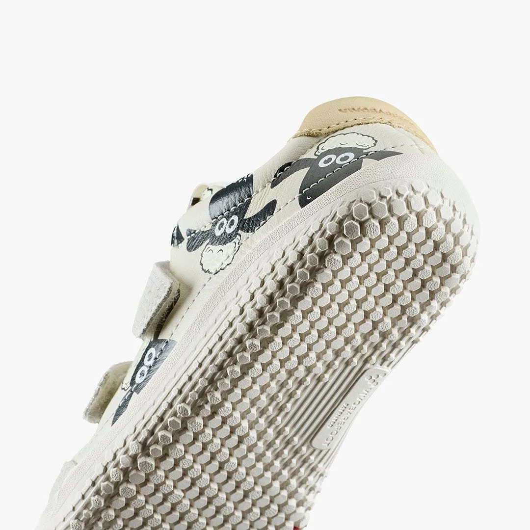Кроссовки Vivobarefoot Gobi Sneaker — детская модель, белый с принтом «Барашек Шон», фото 7
